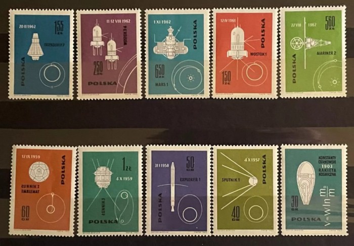 Polonia 1963 - Cosmonautica, cucerirea spatiului, serie neuzata