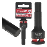 Cheie tubulara de impact HEX 1 / 2&quot;, H12, Cr-Mo, Tvardy T00217-12