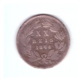 Moneda Portugalia 20 reis 1884, stare relativ buna, curata