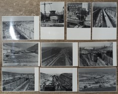 Lot 10 fotografii cu scene de la construirea canalului Dunare-Marea Neagra