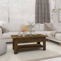 vidaXL Măsuță de cafea, stejar fumuriu, 102x55x42 cm, lemn prelucrat 813074
