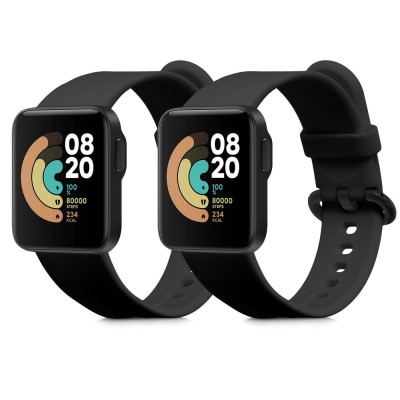 Set 2 curele pentru Xiaomi Mi Watch Lite/Redmi Watch, Kwmobile, Negru, Silicon, 54778.06 foto
