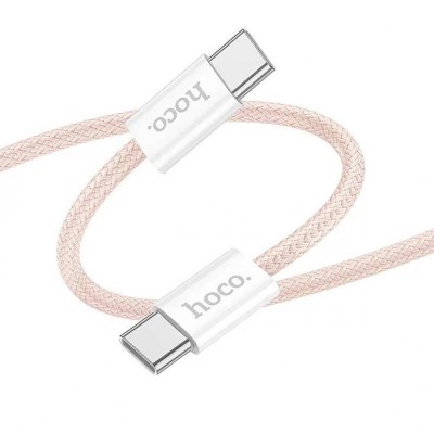 Hoco (X104) Cablu Date si Incarcare, USB-C, PD60W, QC3.0, Brodat, 1m, Roz foto