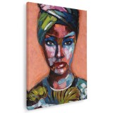 Tablou canvas portret femeie pictura multicolor 1220 Tablou canvas pe panza CU RAMA 30x40 cm