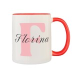 Cana maner rosu personalizata prenume Florina, INOVATIX&reg;. 330ml