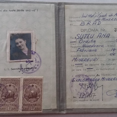 M3 C18 - 1954 - Diploma absolvire - Scoala medie tehnica de minereuri