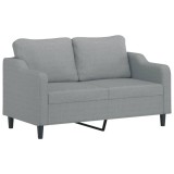 Cumpara ieftin Canapea cu 2 locuri, gri deschis, 140 cm, material textil