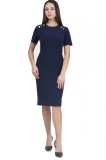 K656-44 Rochie office accesorizata cu nasturi metalici