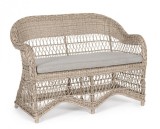 Cumpara ieftin Canapea rattan sintetic perna textil gri Jupiter 117x66x84 cm