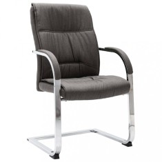 vidaXL Scaun de birou consolă, gri, material textil
