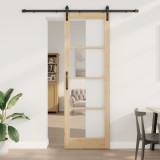 VidaXL Ușă glisantă cu set hardware &#039;ORKDAL&#039;din lemn masiv &amp; sticlă