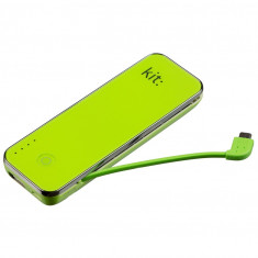 Incarcator portabil (Power Bank) Kit cu mufe iesire USB + microUSB, cititor card microSD, 4500 mAh, verde foto
