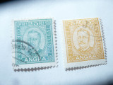 2 Timbre Angra Colonie Portugheza 1892 Rege Carlos I ,5 si 25r stampilate, Stampilat