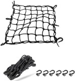 Cumpara ieftin Plasă Elastică de Bagaje pentru Motocicletă 40x40 cm cu C&acirc;rlige de Fixare