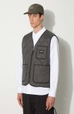 Awake NY vesta Quilted Vest barbati, culoarea gri, de tranzitie, SP24-OT003