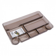 Suport organizator accesorii birou, 5,5x23x2,5 cm, transparent foto