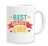 Cana alba personalizata &quot;Best daddy ever&quot;, INOVATIX&reg;. 330ml