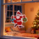 Decoratiune Fereastra Craciun Mos Craciun cu Ventuza, 30x29cm, PVC Rosu - Ornament Geam, Interior, Tema Craciun