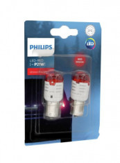 Set Becuri Led Philips P21 Ba15s Red Phi 11498u30rb2 foto