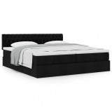 Gossi cadru de pat otoman cu saltele, material negru 180x200cm
