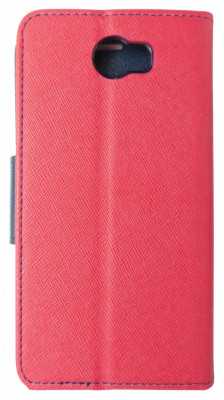 Husa tip carte Fancy Book rosu cu bleumarin pentru Huawei Y5 II / Y6 II Compact foto