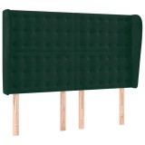 Cumpara ieftin Tablie pat cu aripioare verde inchis 147x23x118/128 cm catifea
