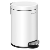 Cos de gunoi pentru baie SONGMICS cu pedala, 3L, soft close, alb