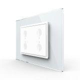 Cumpara ieftin Intrerupator touch cvadruplu Livolo alb cu rama din sticla, standard italian