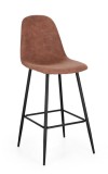 Cumpara ieftin Set 4 scaune bar otel negru textil cognac Irelia 44x53x112 cm