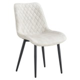 Cumpara ieftin Scaun dining catifea crem metal negru Zaina 50x63.5x84 cm