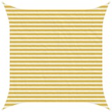 vidaXL P&acirc;nză de umbră Galben și alb 3 x 3 m HDPE 42032809