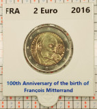 Franta 2 euro 2016 - Fran&ccedil;ois Mitterrand - UNC in cartonas personalizat - B121, Europa