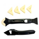 Spatula silicon acryl Strend Pro, intins si curatat, 18cm, 4 varfuri rezerva, plastic, negru