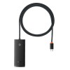 Hub USB-C Baseus Lite, 4 x USB-A 3.0 - 1 x USB-C, 1m, Negru WKQX030401