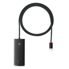 Hub USB-C Baseus Lite, 4 x USB-A 3.0 - 1 x USB-C, 1m, Negru WKQX030401