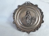 argint MEDALION ISUS HRISTOS cu HERUVIMI de colectie MASIV PECTORAL OPULENT 1900