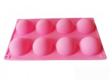 Cumpara ieftin Forma Silicon Prajituri 8 Cavitati Roz 28cm, Briose, Muffins, Tort, Matrita Sapun, Termorezistenta