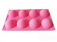 Forma silicon pentru prajituri turnate, Roz, 8 cavitati, 28 cm, 432COF-1