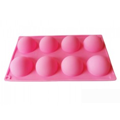 Forma silicon pentru prajituri turnate, Roz, 8 cavitati, 28 cm, 432COF-1
