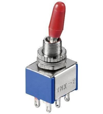Comutator 2x ON-ON 6 pini 12.5x11.5x8.5mm cu retinere Goobay foto