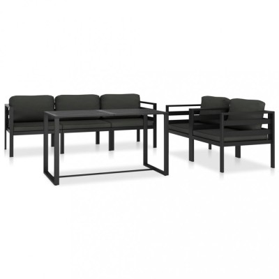 Gossi set mobilier de gradina cu perne, 6 piese, antracit, aluminiu foto