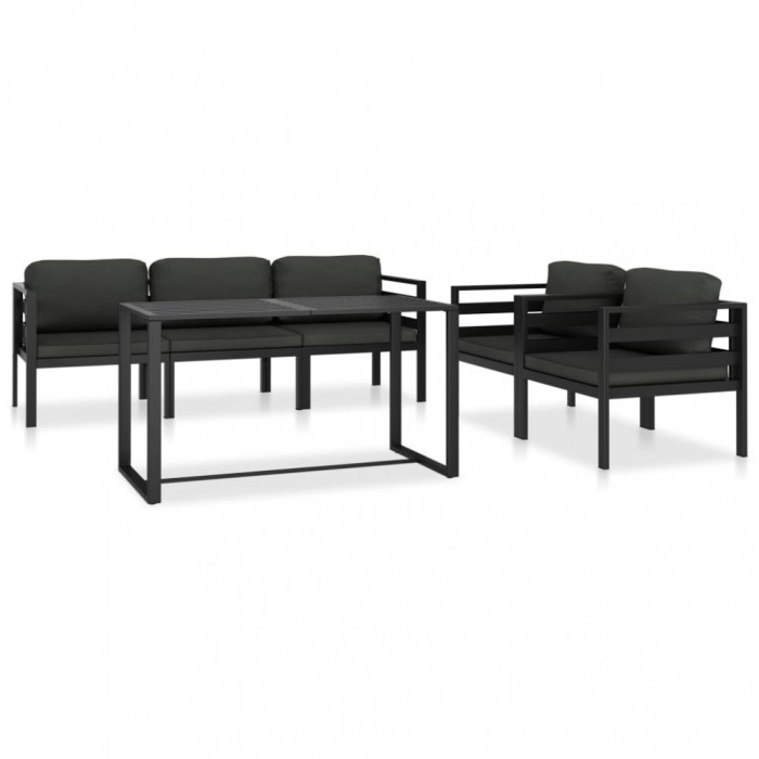 Gossi set mobilier de gradina cu perne, 6 piese, antracit, aluminiu