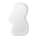 Oglinda de Perete, Decorativa, pentru Baie, Dormitor, Sufragerie, Model Minimalist, Forma Asimetrica, 40.3x26 cm, Alb