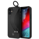 Cumpara ieftin Husa Cover Mercedes Leather Hand Strap pentru iPhone 12 Mini Black