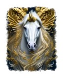 Cumpara ieftin Sticker decorativ, Unicorn, Auriu, 70 cm, 9288ST, Oem