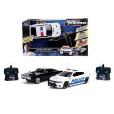 SET MASINUTE FAST AND FURIOUS RC TOYOTA SUPRA&amp;DODGE CHARGER SRT SCARA 1:16