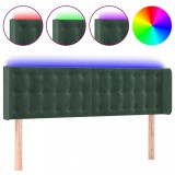 Cumpara ieftin Tablie de pat cu LED, verde inchis, 147x16x78/88 cm, catifea