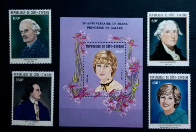 Coasta de fildes 1982 arta pictura Goethe , Lady Diana neștampilată foto