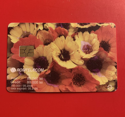 Cartela telefonică de colecție-flori foto