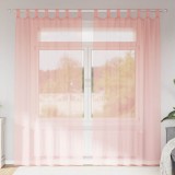 VidaXL Perdele Voile cu Bucle 2 buc Roz 140x225 cm